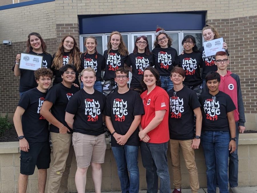 Robotics Team 1741 poses after the Indy Rage Fest in 2019.