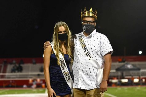 Sam Venegas poses at the Homecoming game after being crowned king of the senior class.