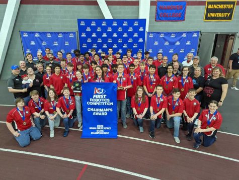 The Robotics team poses for a photo after winning the Chairmans Award at the state competition. Photo contributed