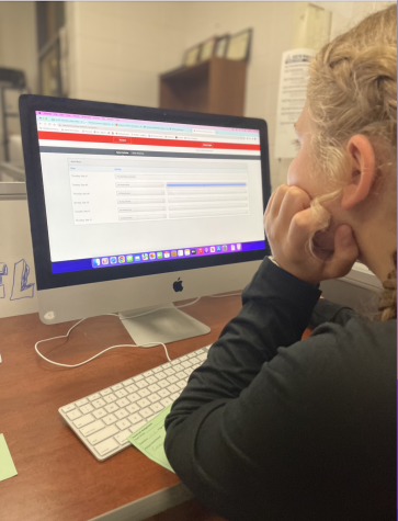 A student looks at the AIM homepage. While students will not be able to choose their locations initially, students are expected to have that option in the second semester.