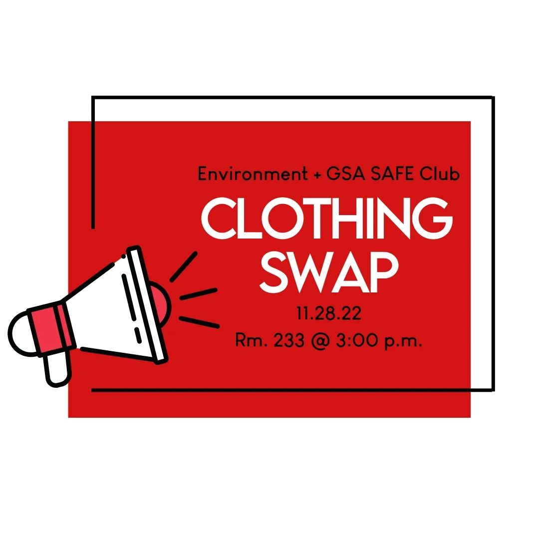 On Monday, Nov. 28, Environmental Club will host its annual clothing swap.

"The swap is a collaboration between the GSA and Environmental Club," Environmental Club President Genevieve Konijisky '23 said. "We have been collecting clothes for about the past week that will be donated (most clothing is accepted, but winter items and gender-affirming clothing are encouraged), and this collection has been leading up to the swap. Students are encouraged to bring their own clothes, and to participate in trading and exchanging clothes with their peers."

Both clubs are working together to spread joy through sustainable and environmentally friendly gifts. 

"The goal of the event is to promote sustainability, and to give used items a second life, rather than discarding them," Konijisky said. "Clothing waste is a massive issue and huge contributor to our society's waste, so making a point to prevent that is very important to the club."

The swap will be held tomorrow at 3 p.m. in room 233, and new members are always welcome.

🖋️: Kate Strunk