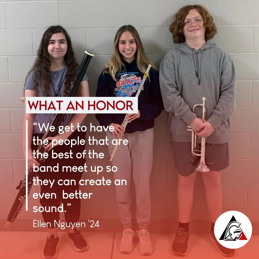 Students Charlie Nethery ‘26, Angela Burke ‘26 and Ellen Nguyen ‘24 were selected for District Honor Band, a program that allows students with a passion for playing music an opportunity to gain more experience and improve their skills. It also allows them to meet and work with new people.

 “Honor band allows me to play with other people that I’ve never met before,” Nguyen said. "It also allows me to play with a different conductor, which is important because being able to switch between conductors' styles matters.”

Being in district honor band comes with many challenges as students have to learn the material separate from their regular band classes and in a shorter amount of time.

“The hardest part of honor band is learning 5-6 pieces on our own,” Nguyen said. “Then we work on it with the band just a day before we perform.”

To be in district honor band, students have to apply and be approved by teacher Mike Bolla before becoming an official member. With all the hard work and time that the students put in, honor band means many things to the students in it, whether it is hard work or meeting new people.

“We get to have all the people that are the best of the band meet up so they can create an even better sound,” Nethery said.

📸Payton Natfzger
🖊️Payton Natfzger