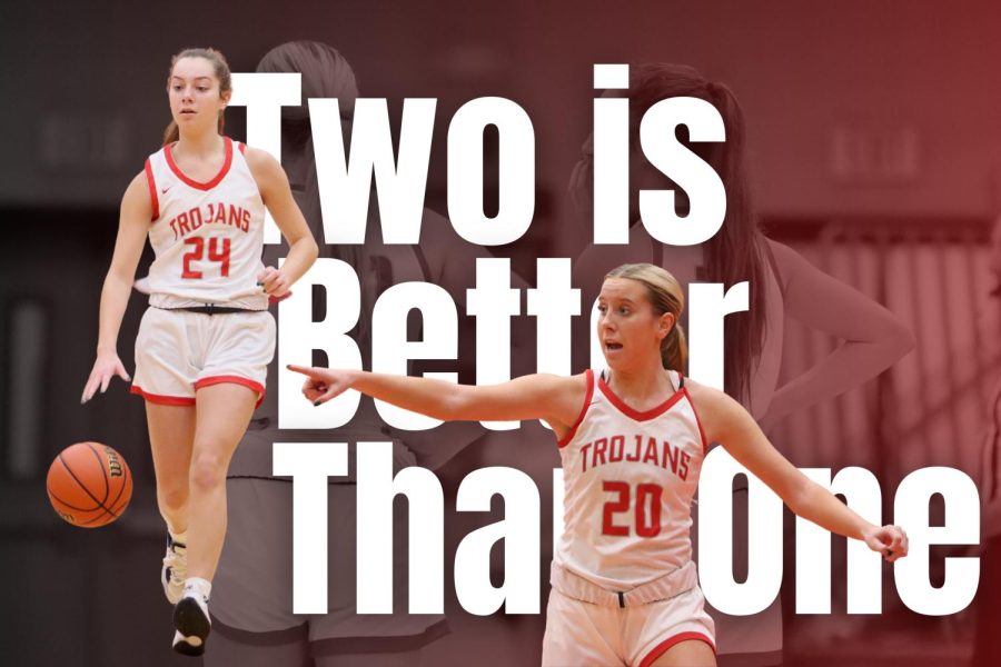 Both+Savanna+and+Lilly+Bischoff+have+played+basketball+together+for+most+of+their+lives%2C+and+have+played+together+on+the+girls+basketball+team+for+two+years.