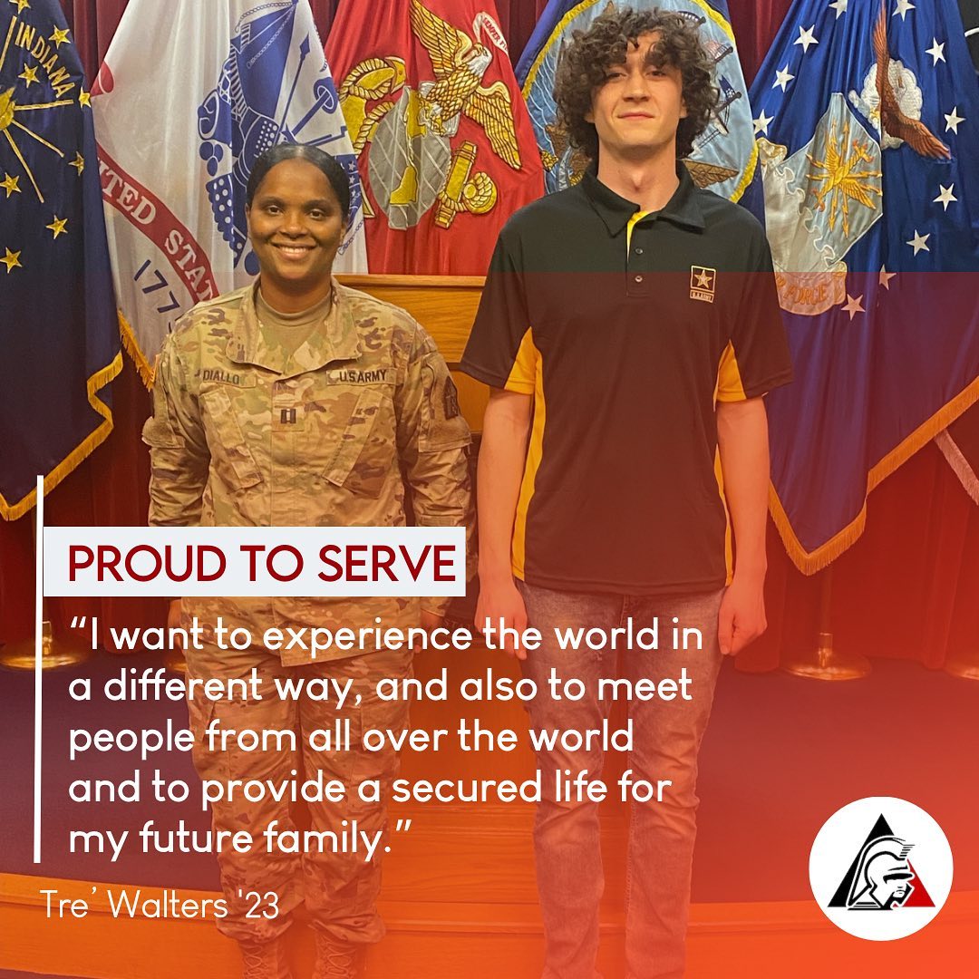 Treโ Walters, senior, was sworn into the US Army yesterday.
He said he wanted to โexperience the world in a different way and meet people from all over the world.โ
Walters added that the Army would also allow him to provide โa secured life for my future family.โ
Walters, who graduated through CGโs Simon Youth Academy, said he had been considering the military for a long time. He also said SYA teacher Angela Orrโwhose husband was a Marineโhelped him decide.
โI definitely had some help along the way,โ Walters said. โMrs. Orr and her husband have helped me tremendously this year. I give a huge shoutout to them for what theyโve done for me and for others as well.โ