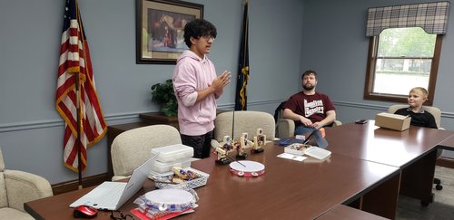 Junior Aarav Agrawal instructs students. Photo contributed