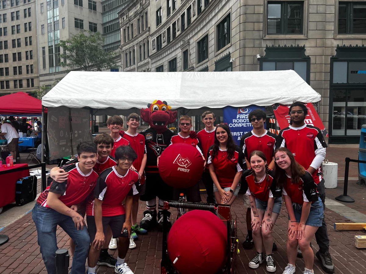 The Robotics team participates in an outreach event at the Indy 500 festival in Downtown Indianapolis. This was one of many events they would work over the summer. 