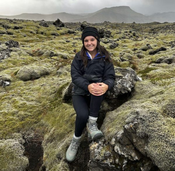 Sophomore Scarlett Brink poses for a picture while on vacation in Iceland