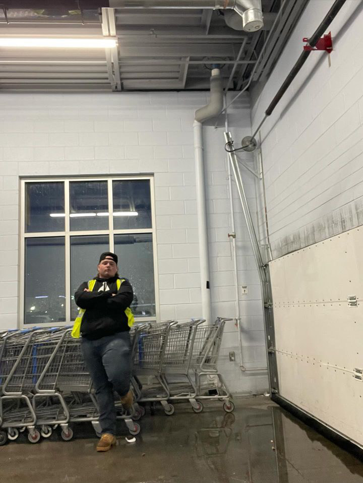 Junior Johnny Turner works at Walmart from 4:30-9, helping with customers and shopping carts.