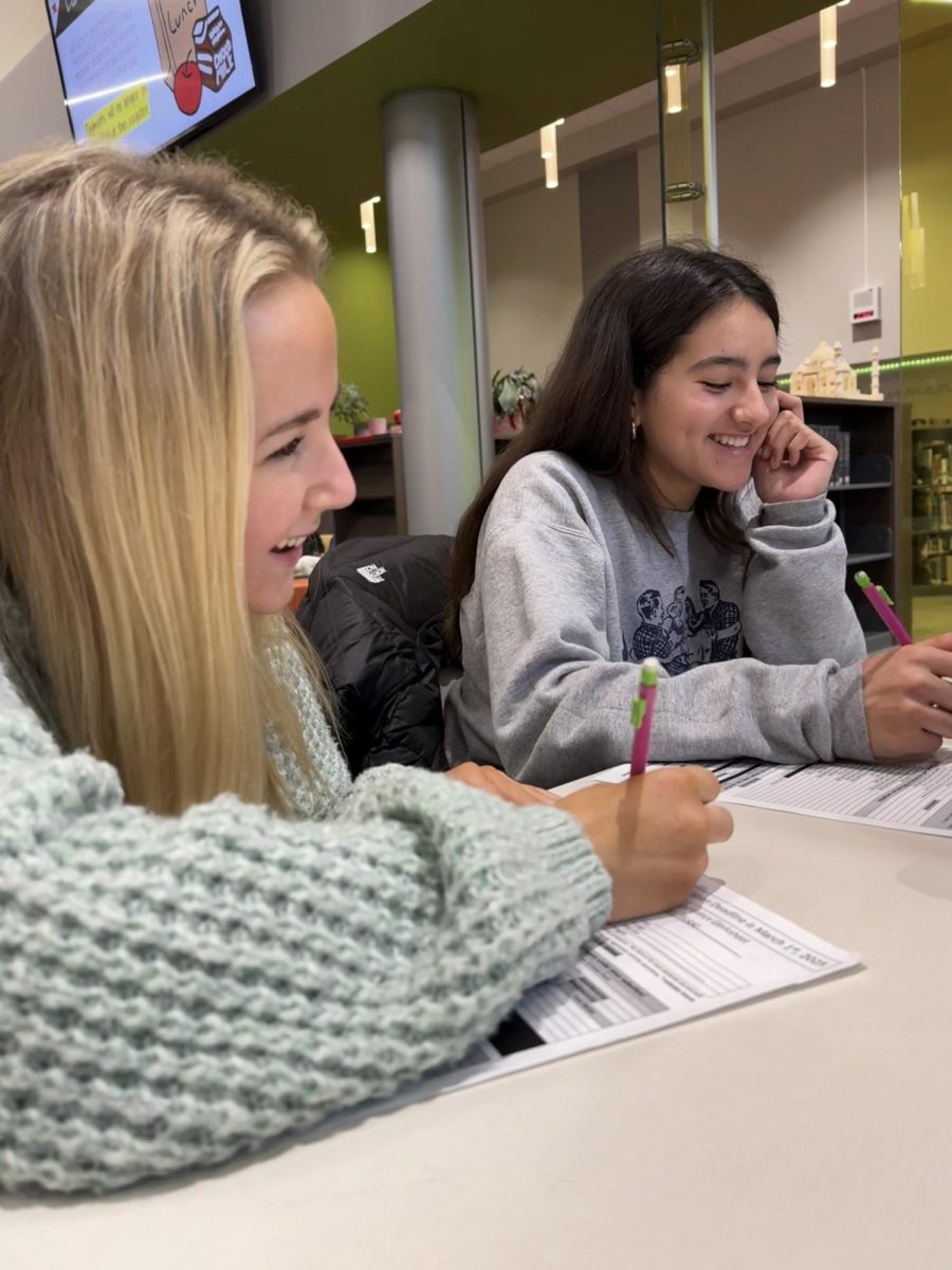 At a Hosa meeting on January 30th, juniors Savana Robb and Ella Gallardo fill out their event selection forms for State in April. Each Hosa member attending state selected 3 main events to compete in, as well as 2 ATC tests, sometimes taken before heading to state. “I’m looking forward to learning new things at state and meeting new people from different places,” Robb said. “I am competing in sports medicine, extemporaneous writing, and research persuasive writing and speaking. I am excited to hang out with my friends at state and show off everything I learn.” 