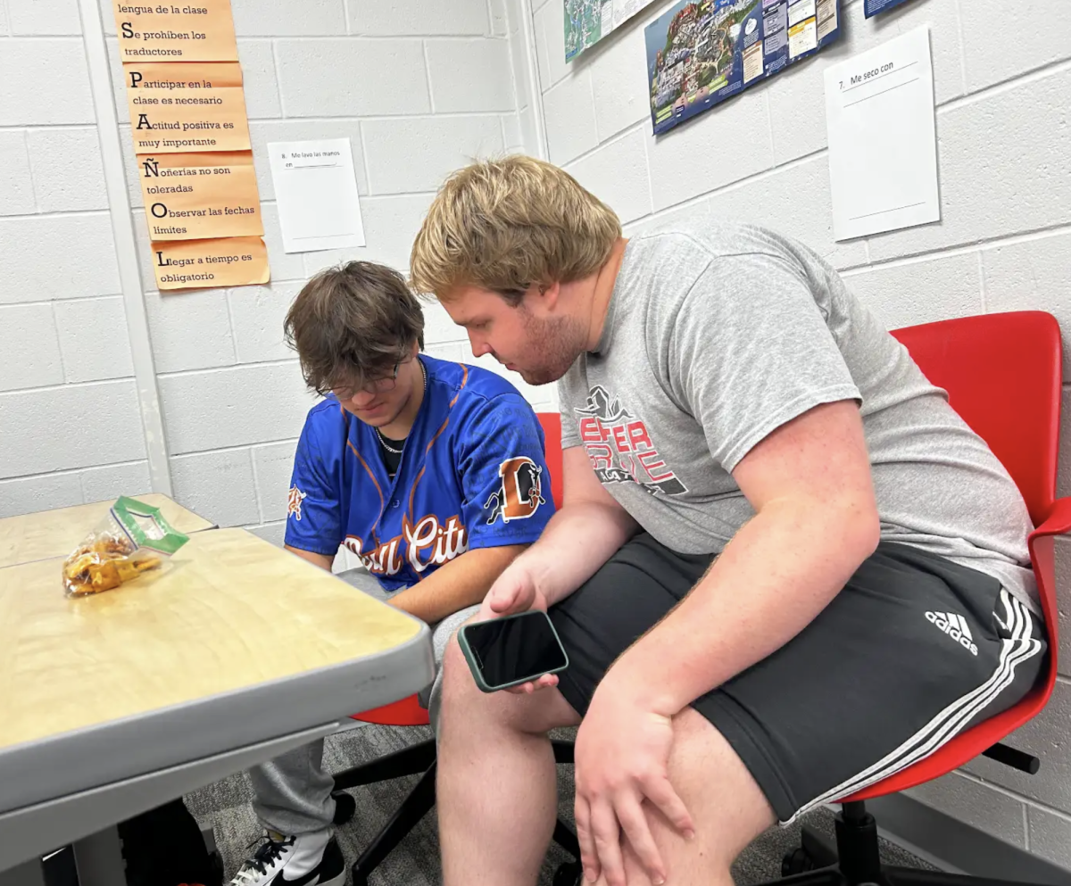During AIM, senior Nate Smith and junior Jack Udrasols confirm a fantasy football trade that they had been talking about throughout the week. “I am a Lions fan and Jack had Amon-ra St. Brown who is one of my favorite players and also a good receiver to add to my team,” Smith said. “I gave him Jonathan Taylor and Jerry Jeudy in return because running back was his weakest position, and Jerry Jeudy was a solid receiver last year, so that added some value to his side of the trade as well.”