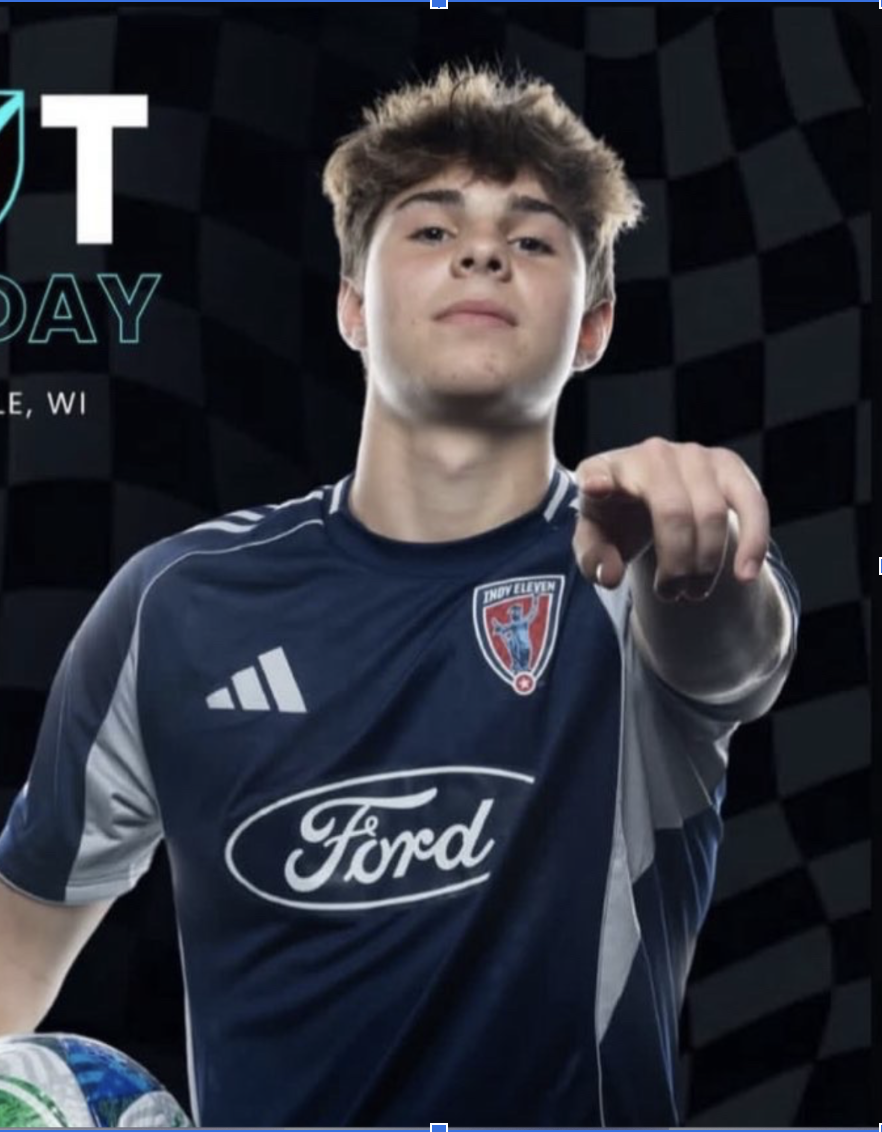 Senior Saul Greenwood poses for media day for the MLS team

