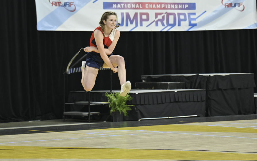Grace Quakenbush jump-ropes at one of her competitions