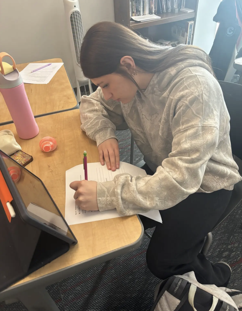 In Mr. Howe’s History 140 class students watched a video about the Black Panther party. Junior Camryn Casas worked on a related worksheet. “The video we were watching was about the civil rights movement and different civil rights activists.” Casas said. “The video was diving deeper into the significance of all the different protesting groups, activists and overall impact of the movement over the years.”