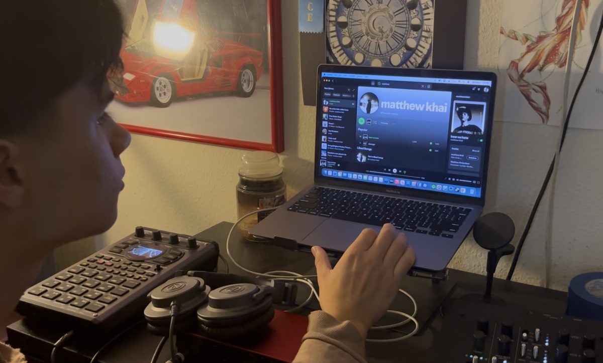 Matthew Richardson works at his home studio. 